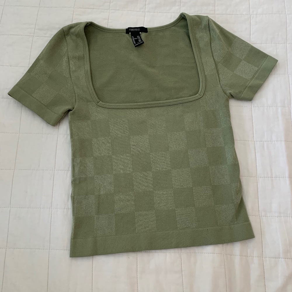 Forever 21 Checkered Crop Top